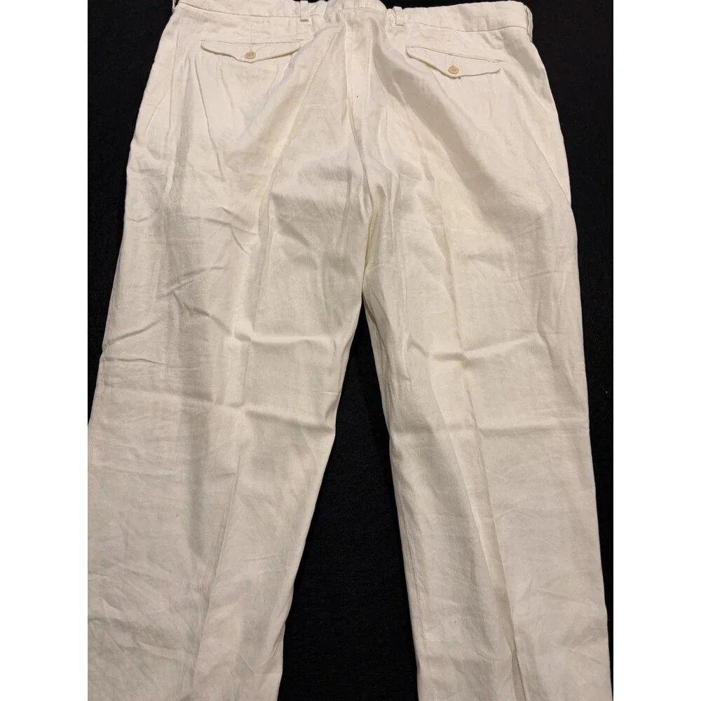 RARE VTG Polo Ralph Lauren White Linen Blend Pants Men's 38x30 golf work summer